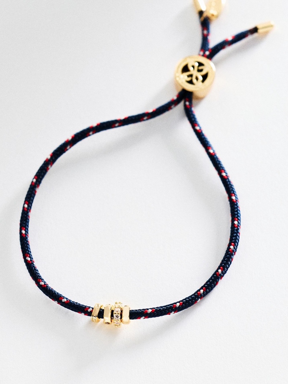 Anthropologie Adjustable Cord Bracelet 14KT Gold Plated New Navy Blue